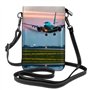 Petit sac à main pour téléphone portable avec motif manette de jeu bleue – Sangle réglable pour femmes et adolescentes – Idéal p