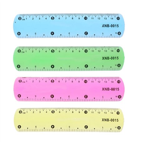 Hyclam Règle souple multicolore flexible de 15 cm pour papeterie