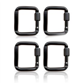 COSSIKA Boucle d'escalade 4 pièces Mousqueton carré avec fermoirs à vis Boucle de Mousqueton en Alliage d'aluminium Porte-clés B