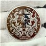 LEEINTO Pièce de Collection 2024 Année du Dragon Médaille commémorative du Zodiaque Chinois Plaqué Or et Argent Pièce de Collect