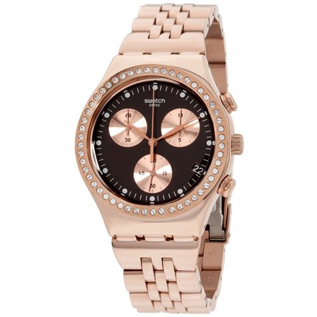 Swatch Mixte Chronographe Quartz Montre avec Bracelet en Acier Inoxydable YCG414G