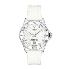 Tissot Seastar 1000 36 mm time only mother of pearl woman watch with diamonds T120.210.17.116.00