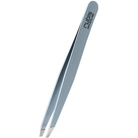 Pince à épiler Rubis en acier inoxydable bleu clair - inclinée