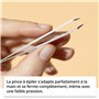 Pince à épiler Rubis en acier inoxydable bleu clair - inclinée, fine et pointue - pince a epiler professionnelle pour les sourci