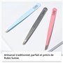 Pince à épiler Rubis en acier inoxydable bleu clair - inclinée, fine et pointue - pince a epiler professionnelle pour les sourci