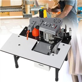 DPQYJPP Plaqueuse de Chant Portative Plaqueuse de Chants pour Le Travail du Bois avec Contrôle de Vitesse 6-8m/min Collage Doubl
