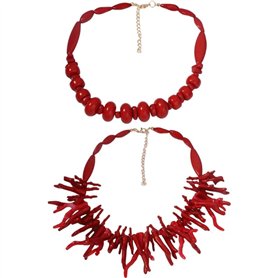 JUNNASALIKER Collier unique en corail de forme irrégulière - Accessoire de bijoux pour les amateurs de mode - Tendance - Pour fe