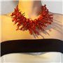 JUNNASALIKER Collier unique en corail de forme irrégulière - Accessoire de bijoux pour les amateurs de mode - Tendance - Pour fe