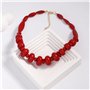 JUNNASALIKER Collier unique en corail de forme irrégulière - Accessoire de bijoux pour les amateurs de mode - Tendance - Pour fe