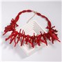 JUNNASALIKER Collier unique en corail de forme irrégulière - Accessoire de bijoux pour les amateurs de mode - Tendance - Pour fe