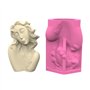 ZwaitL Moule en silicone pour plantes succulentes en forme de fille faite à la main pour vase en béton - Moule créatif en résine