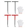 ZwaitL Lot de 2 crochets de ressort d'échappement pour moto - Extracteur de ressort en métal - Extracteur de poignée en T
