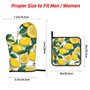 YYHHAOFA Ensemble de 4 pièces de cuisson de cuisine à motif citron jaune – Gant de four isolé et maniques pour une protection an