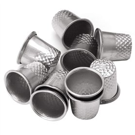 Kodbww Lot de 10 dés à coudre en acier inoxydable - Différentes tailles - Argenté