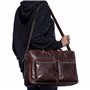 SID & VAIN sac bandoulière ordinateur BRIGHTON cuir véritable | sacoche porte-document en bandoulière XL grand homme marron | sa