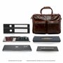 SID & VAIN sac bandoulière ordinateur BRIGHTON cuir véritable | sacoche porte-document en bandoulière XL grand homme marron | sa