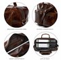 SID & VAIN sac bandoulière ordinateur BRIGHTON cuir véritable | sacoche porte-document en bandoulière XL grand homme marron | sa