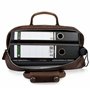 SID & VAIN sac bandoulière ordinateur BRIGHTON cuir véritable | sacoche porte-document en bandoulière XL grand homme marron | sa