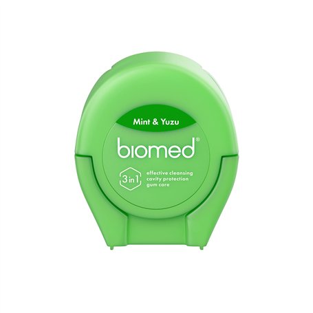 Fil dentaire Biomed 50 m | Revêtement en cire végétalienne |100% recyclé