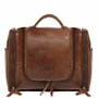 SID & VAIN Trousse de Toilette Dexter Cuir véritable | nécessaire de Voyage Grand Homme Marron | Trousse de Maquillage Fait à la