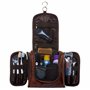 SID & VAIN Trousse de Toilette Dexter Cuir véritable | nécessaire de Voyage Grand Homme Marron | Trousse de Maquillage Fait à la