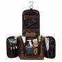SID & VAIN Trousse de Toilette Dexter Cuir véritable | nécessaire de Voyage Grand Homme Marron | Trousse de Maquillage Fait à la