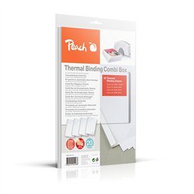 Peach PBT100-14A Lot de 20 chemises à reliure thermique A4 pour 15 à 60 feuilles Blanc Avec album photo pour 15 à 30 photos 10 x