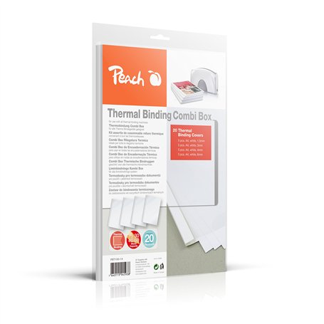 Peach PBT100-14A Lot de 20 chemises à reliure thermique A4 pour 15 à 60 feuilles Blanc Avec album photo pour 15 à 30 photos 10 x