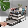 Organiseur de Bureau avec Porte-fichiers, Organiseur de Bureau à 4 Niveaux avec tiroir et Porte-Stylo, organiseurs de Bureau en 