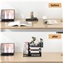 Organiseur de Bureau avec Porte-fichiers, Organiseur de Bureau à 4 Niveaux avec tiroir et Porte-Stylo, organiseurs de Bureau en 