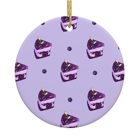 BROLEO Blueberry Cake Prints Décoration de Noël ronde en céramique – Ornement à suspendre pour magasins et maisons – 7
