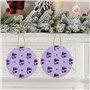 BROLEO Blueberry Cake Prints Décoration de Noël ronde en céramique – Ornement à suspendre pour magasins et maisons – 7,4 cm