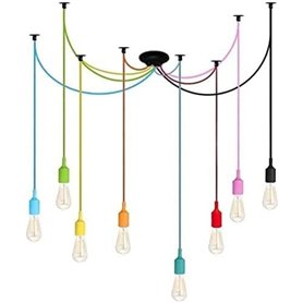 Lumières suspendues suspendues lampe de la ligne 8- lumières | ajustable DIY Suspension de plafond Lampes d'araignées | Vitrine