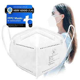 WARDERER Lot de 15 masques FFP2 blancs | Masque de protection respiratoire 99