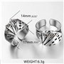 FUKAJOMFEN Bague large et tendance gravée réglable ouverte en argent pour homme, bijou vintage unisexe, Comme sur l'image