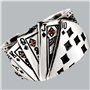 FUKAJOMFEN Bague large et tendance gravée réglable ouverte en argent pour homme, bijou vintage unisexe, Comme sur l'image