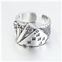 FUKAJOMFEN Bague large et tendance gravée réglable ouverte en argent pour homme, bijou vintage unisexe, Comme sur l'image