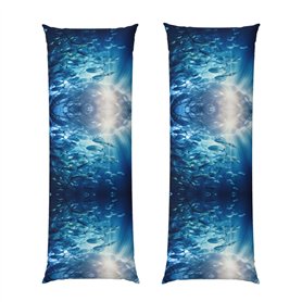 Blue Ocean Lot de 1 taie d'oreiller avec fermeture éclair Motif poissons sous-marins 50