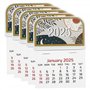 5pcs Mini Calendrier 2025, calendrier de pelage et bâton adhésif, décoration murale pratique et compacte pour cartes de visite p