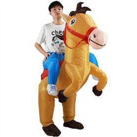 Costume gonflable pour cow-boy adulte drôle de dessin animé mignon houx avec un ventilateur et une batterie portable résistant a