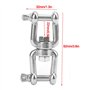 Akozon Manille Pivotante Dispositif Marin de Chaîne de Roulement d'acier Inoxydable 316 Émerillon Universel de Bielle de Fourche
