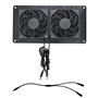 Morain Double ventilateur de ventilation efficace CC 12 V pour maisons et abris avec panneau solaire
