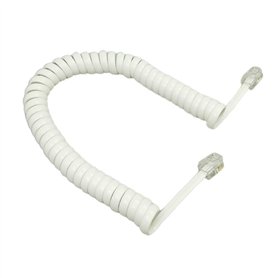 JSGHGDF Câble de combiné téléphonique à quatre conducteurs en spirale - Noir et blanc - Bouclé