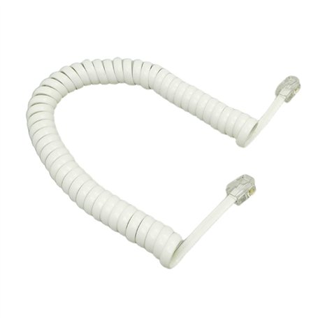 JSGHGDF Câble de combiné téléphonique à quatre conducteurs en spirale - Noir et blanc - Bouclé