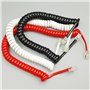 JSGHGDF Câble de combiné téléphonique à quatre conducteurs en spirale - Noir et blanc - Bouclé, blanc, M