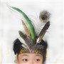 MZRAN Serre-tête indien bohème à plumes pour événements culturels, festivals de musique et spectacles de danse vintage