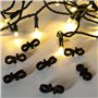 Lot de 100 mini crochets de gouttière en plastique noir et blanc avec clip en forme de S, crochets pour lumières extérieures pou