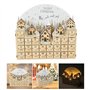 YCHUCH Calendrier de l'Avent en bois éclairé par LED avec arbre lumineux et renne de Noël