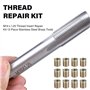 Ksikdeg Outil de réparation de filetage de bougie d'allumage en acier rapide avec inserts M14 x 1,25 et filetage 16 x 1,25