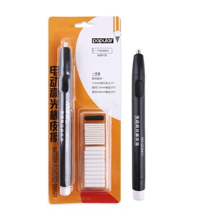 Ksikdeg Lot de 20 gommes électriques à double extrémité avec 20 recharges de gomme à piles Épaisseur réglable pour artistes
